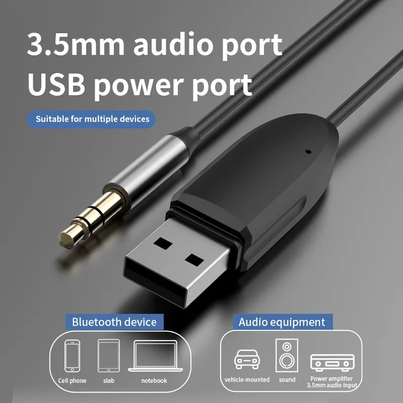 Bluetooth 5.4 AUX Audio Receiver for Car Stereo and Home Speakers