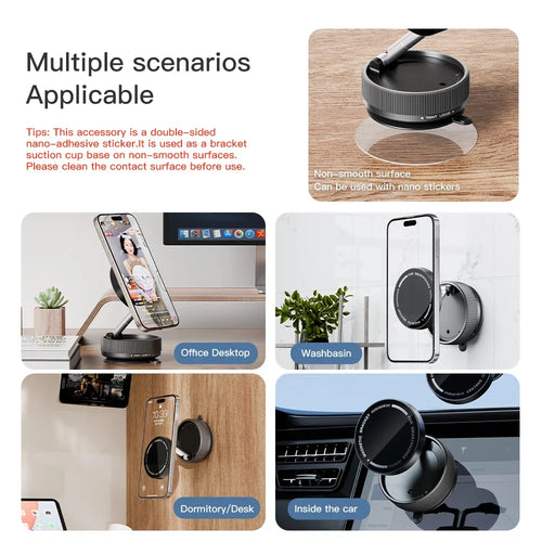 360° Foldable Magnetic Vacuum Suction Phone Holder