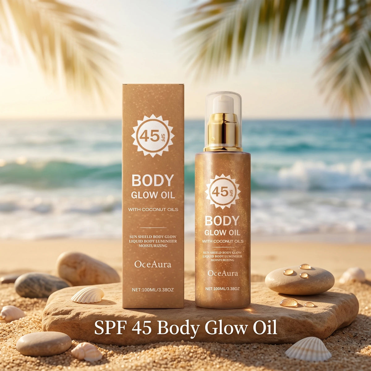 SPF 45 Coconut Moisturizing Glowing Body Oil