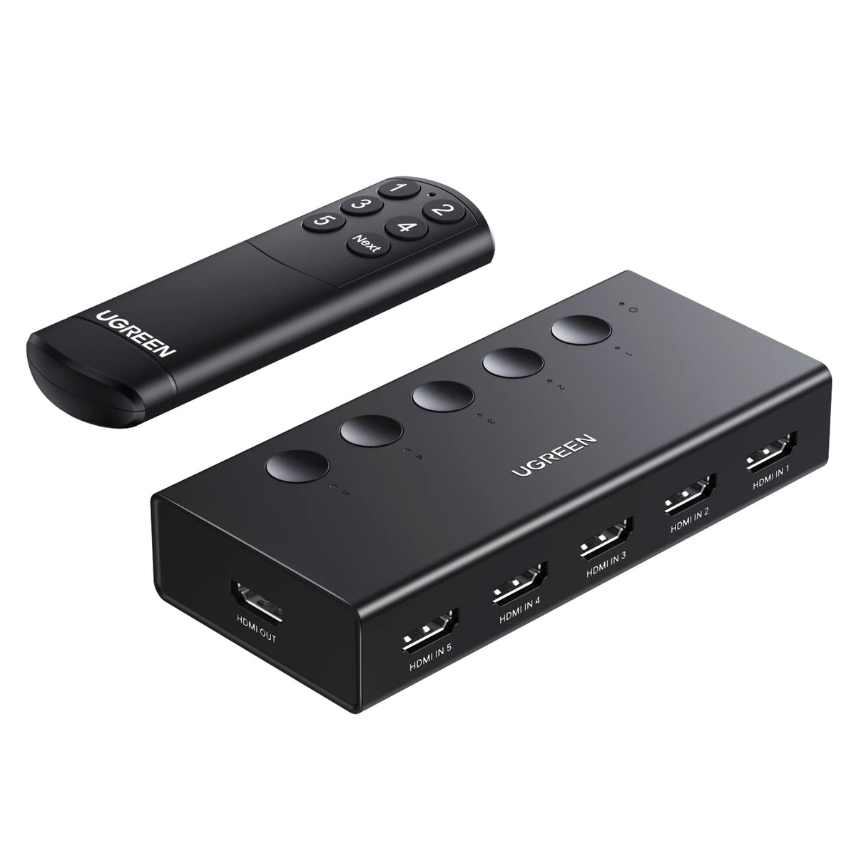 5-Port 4K 60Hz HDMI Switcher with Remote for Gaming Consoles