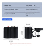 Motorcycle Handlebar 12V USB Charger and Cigarette Lighter Socket