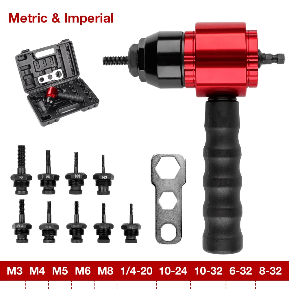 Electric Drill Rivet Nut Gun Adapter Tool M3-M8 - 14