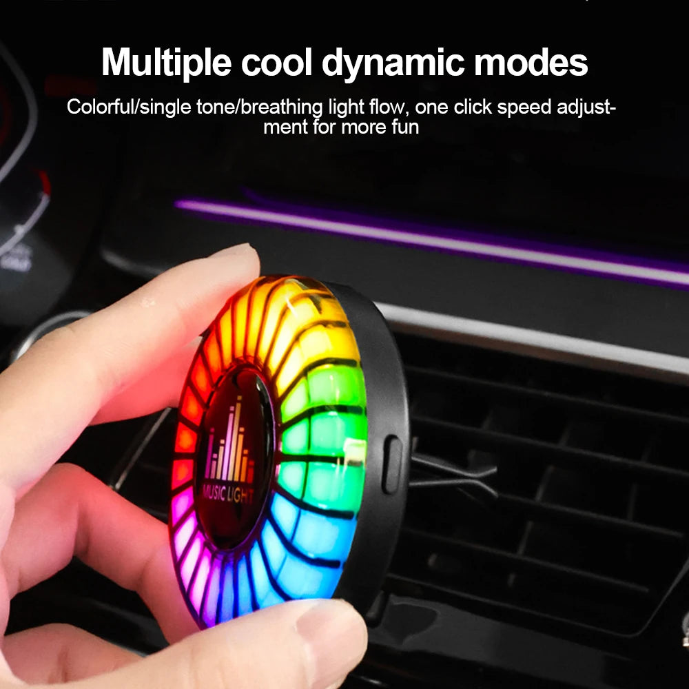 Car Air Vent Fragrance Diffuser with RGB Music Rhythm LED Light