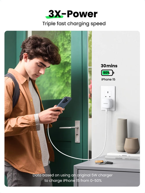 20W USB-C PD Fast Wall Charger for Smartphones