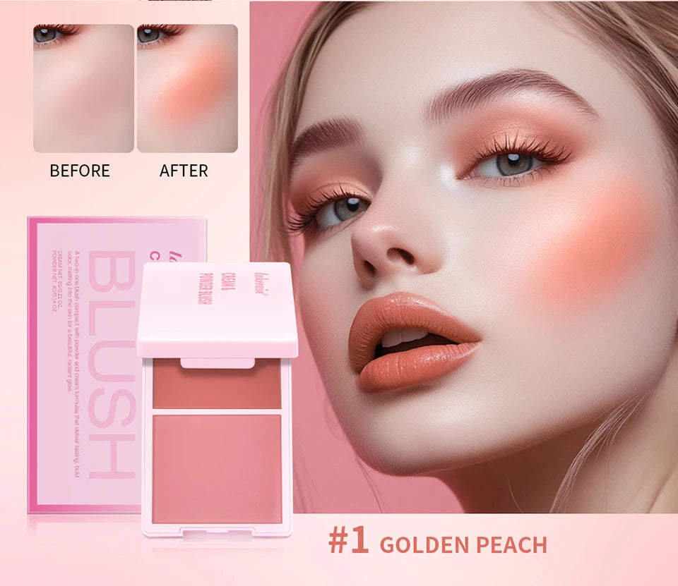 2-in-1 Cream and Powder Blush Palette - 10