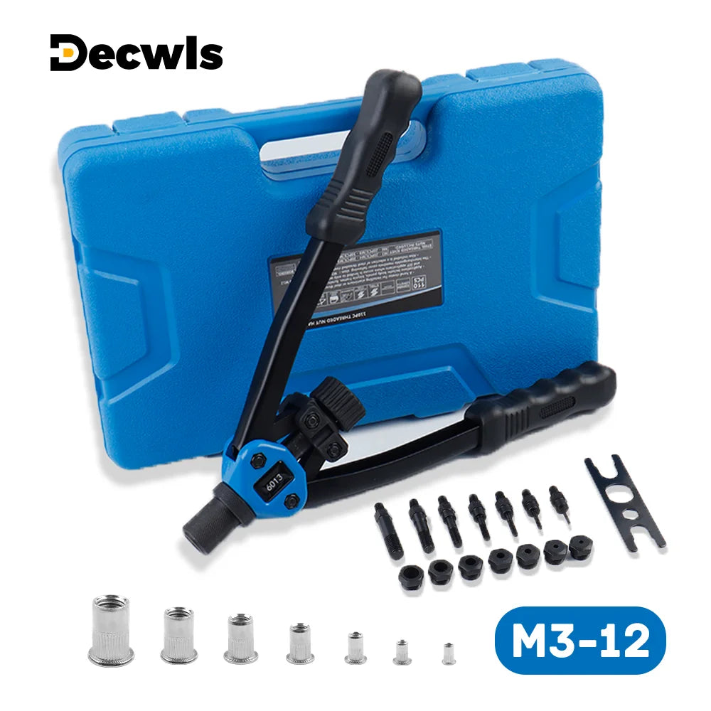 M3-M12 Hand Rivet Nut Tool Kit with 110-Piece Assortment