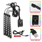 48 LED RGB Car Interior Foot Light Kit with App and Remote Control