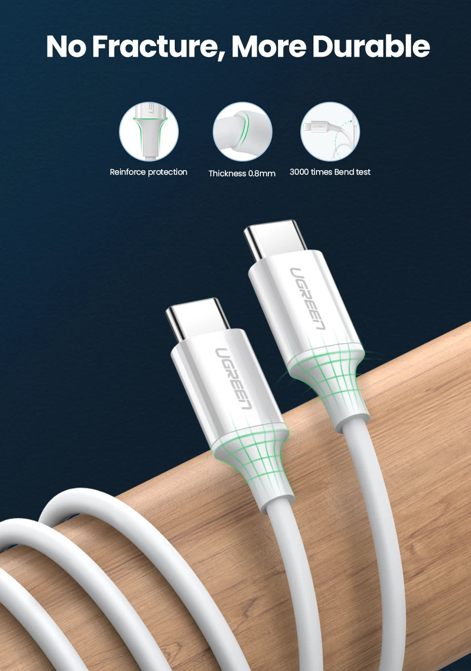 60W USB-C to USB-C Fast Charging Data Cable - 15