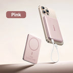 10000mAh Magnetic Wireless Power Bank with Built-in Fast Charge Cable