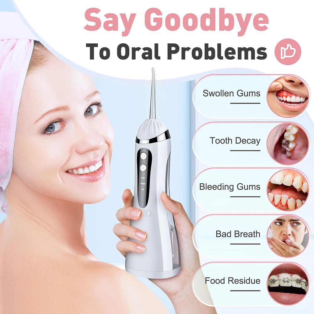 Portable Rechargeable Electric Water Flosser for Deep Teeth Cleaning