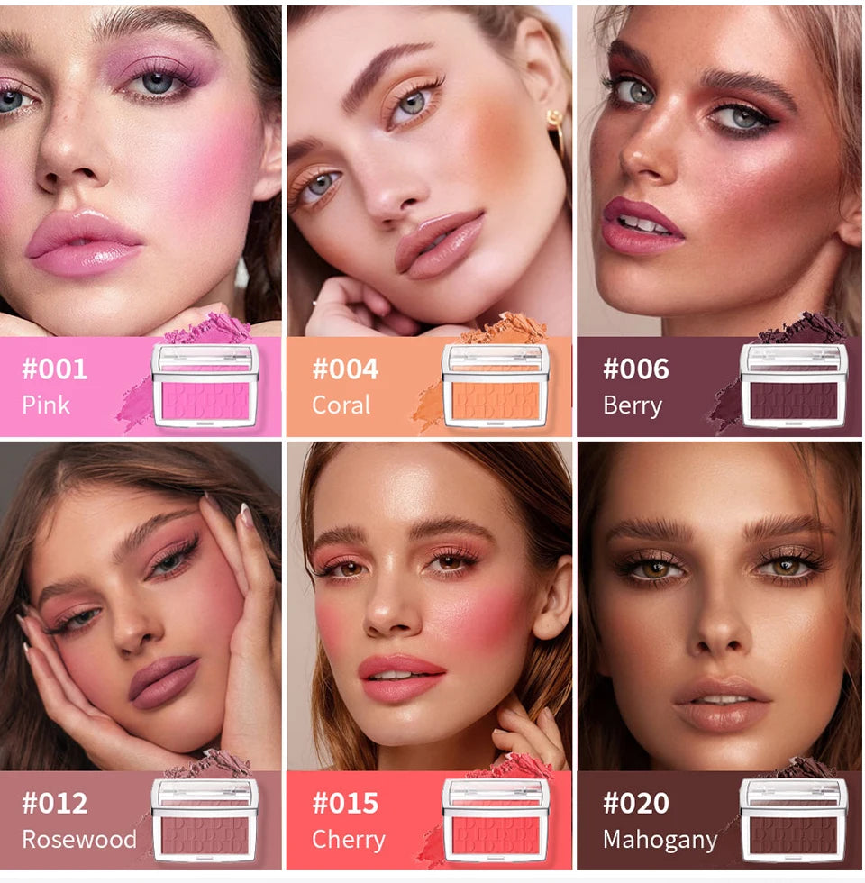 Matte Embossed Powder Blush Palette for Natural Cheek Color