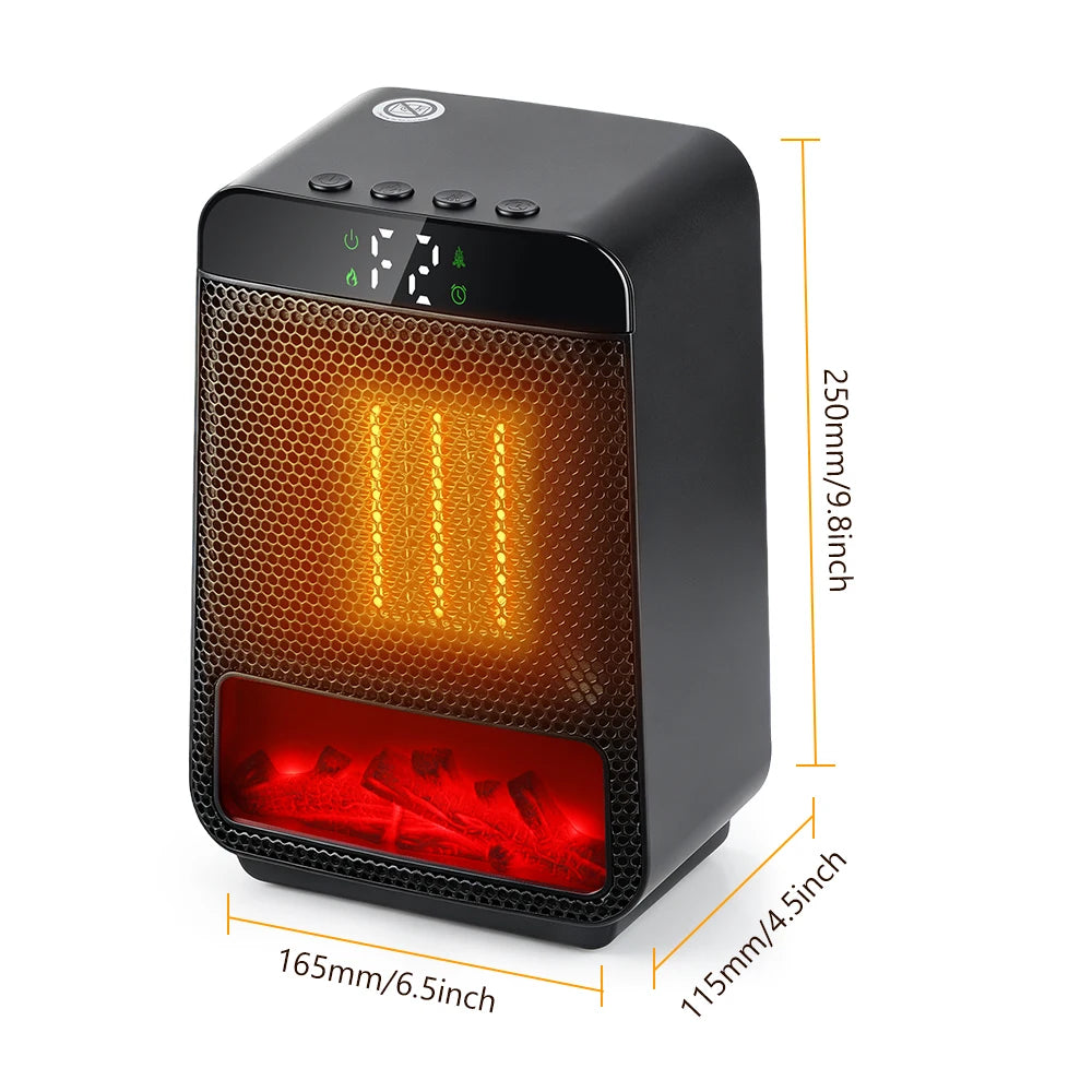 Portable PTC Ceramic Space Heater with Ambient Flame Light