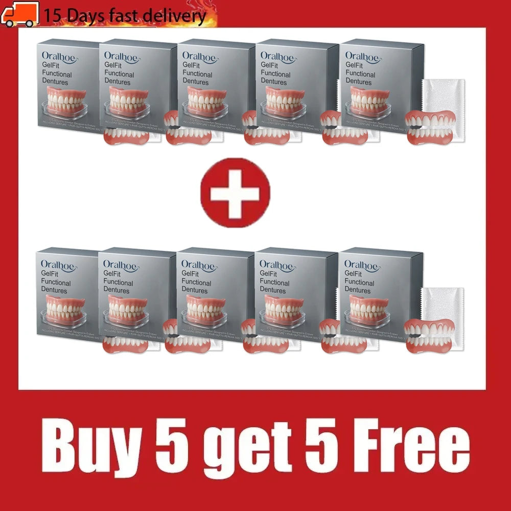 Temporary Silicone Denture Set for Natural Smile Restoration