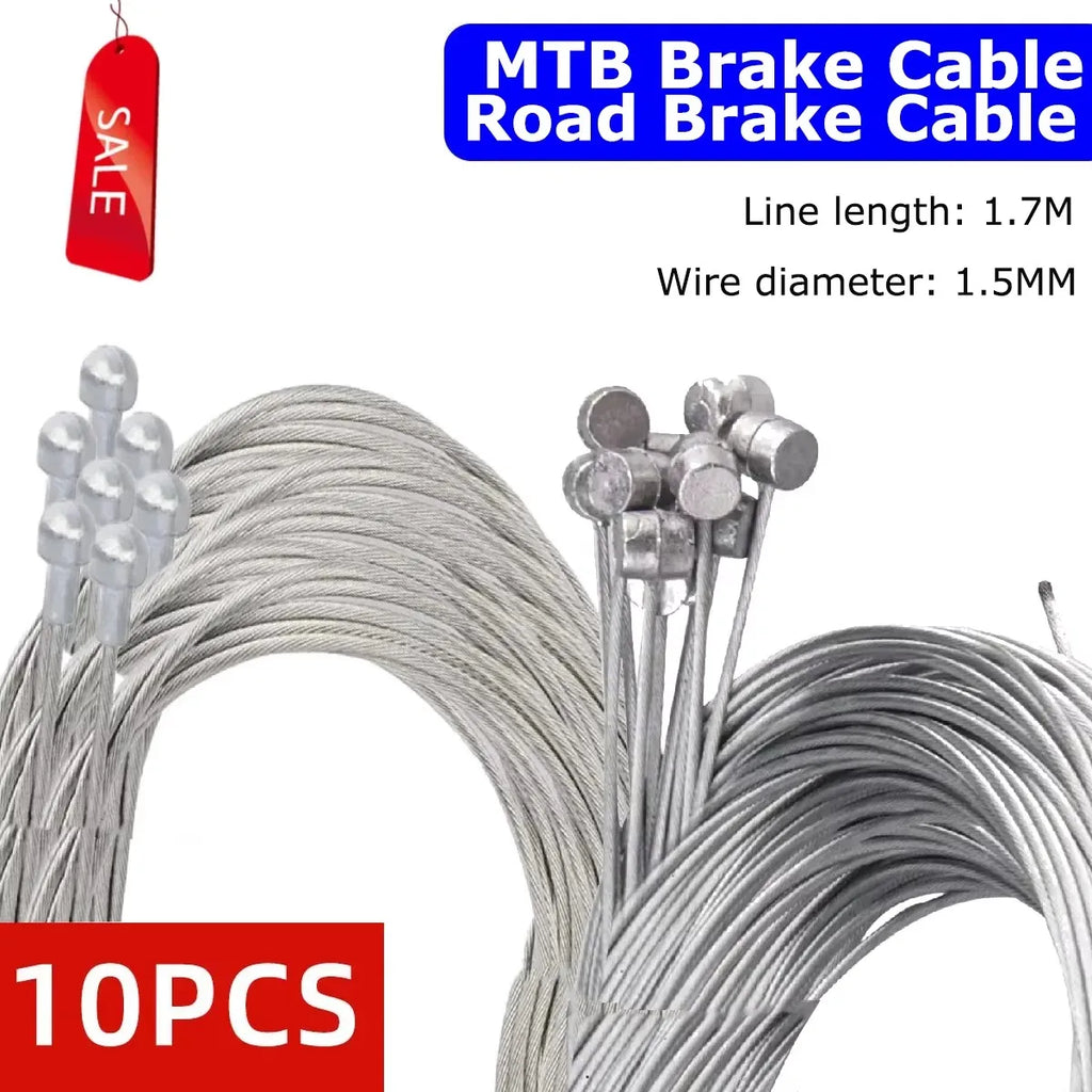 10 Pack Bicycle Brake and Shift Inner Cables 1700mm