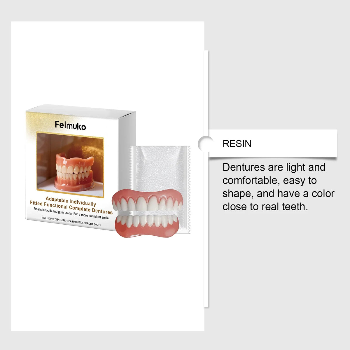 Temporary Cosmetic Denture Fitting Kit for Instant Smile Enhancement