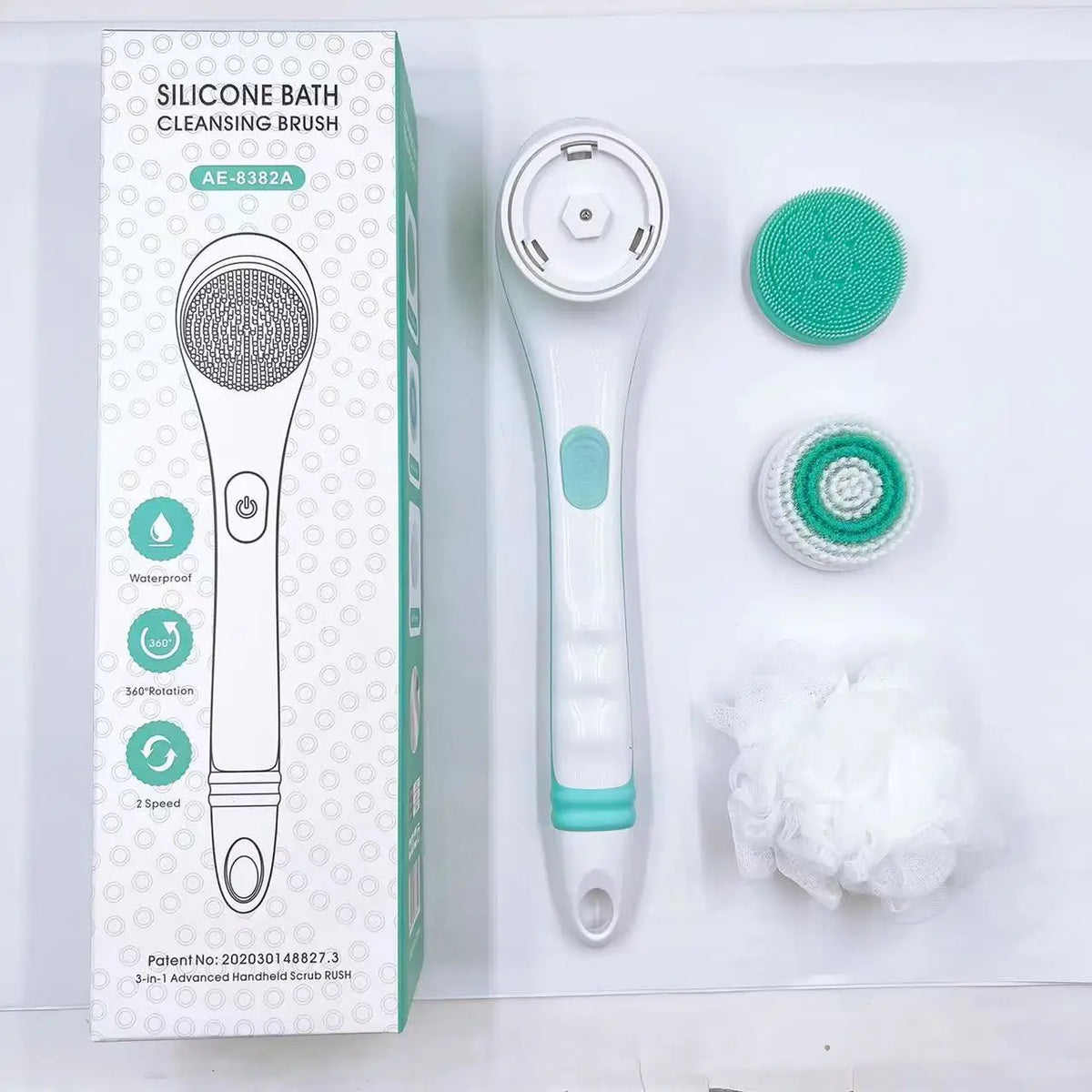 Electric Long Handle Body Brush for Shower and Exfoliation