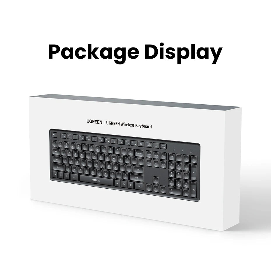 Wireless 2.4GHz Full-Size Computer Keyboard for Laptop and Desktop