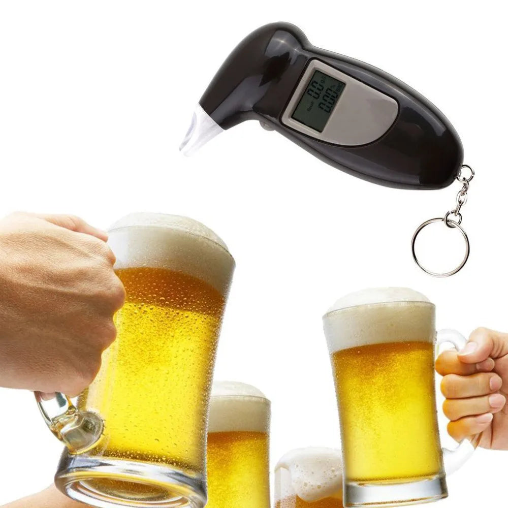 Digital Alcohol Breath Tester with LCD Display and 5 Mouthpieces