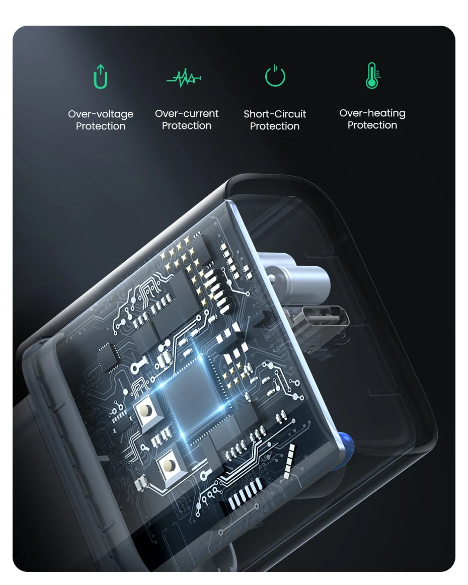 20W USB-C PD Fast Wall Charger for Smartphones and Tablets