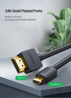 4K 60Hz Micro HDMI to HDMI Cable for Cameras and Laptops