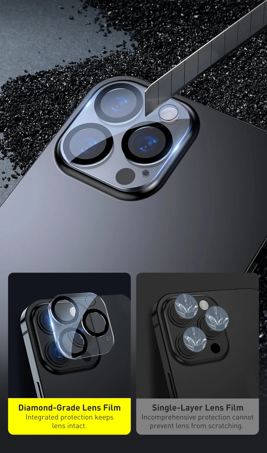 Tempered Glass Camera Lens Protector for iPhone 16 15 14 Series