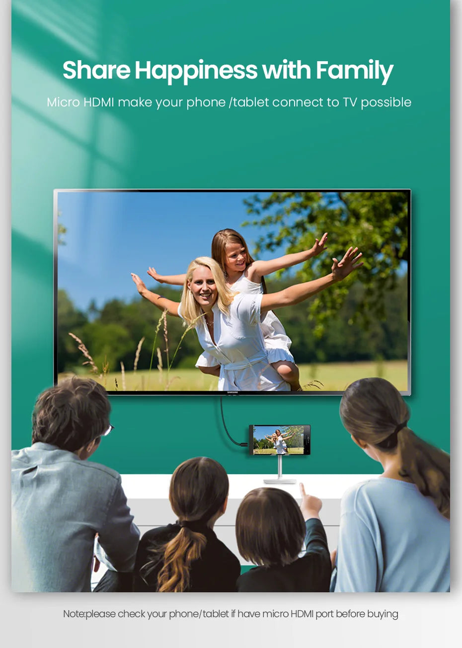 4K 60Hz Micro HDMI to HDMI Cable for Cameras and Laptops