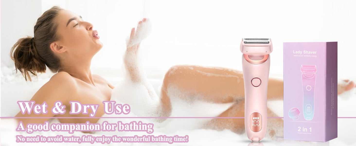 2-in-1 Electric Shaver for Women Wet and Dry Hair Remover - 11