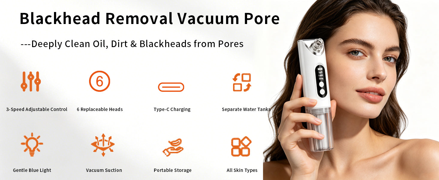Hydrating Pore Vacuum Blackhead Remover with 6 Suction Heads - 7